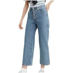Levi's Womens Mile High Cropped Wide Leg Exposed Button Fly Jeans Size 25